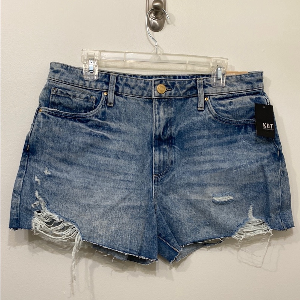 Kut from the Kloth Blue Jean Shorts with Distressed Detailing 🌼